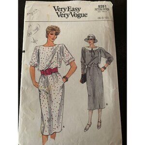 Vogue Misses Dress Sewing Pattern 9281 Size 6 8 10 - Uncut
